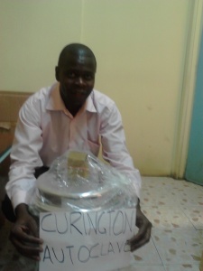 Charles showing off the new autoclave